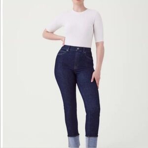 Spanx Straight Leg Jeans in Raw Indigo Size 3X Petite